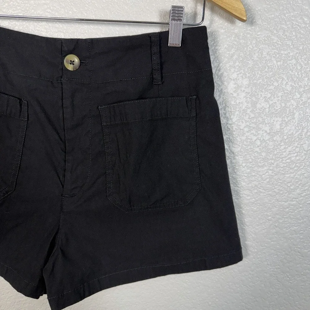 Anthropologie Maeve The Colette Linen Blend Shorts Womens Size 29 Black - Picture 2 of 14